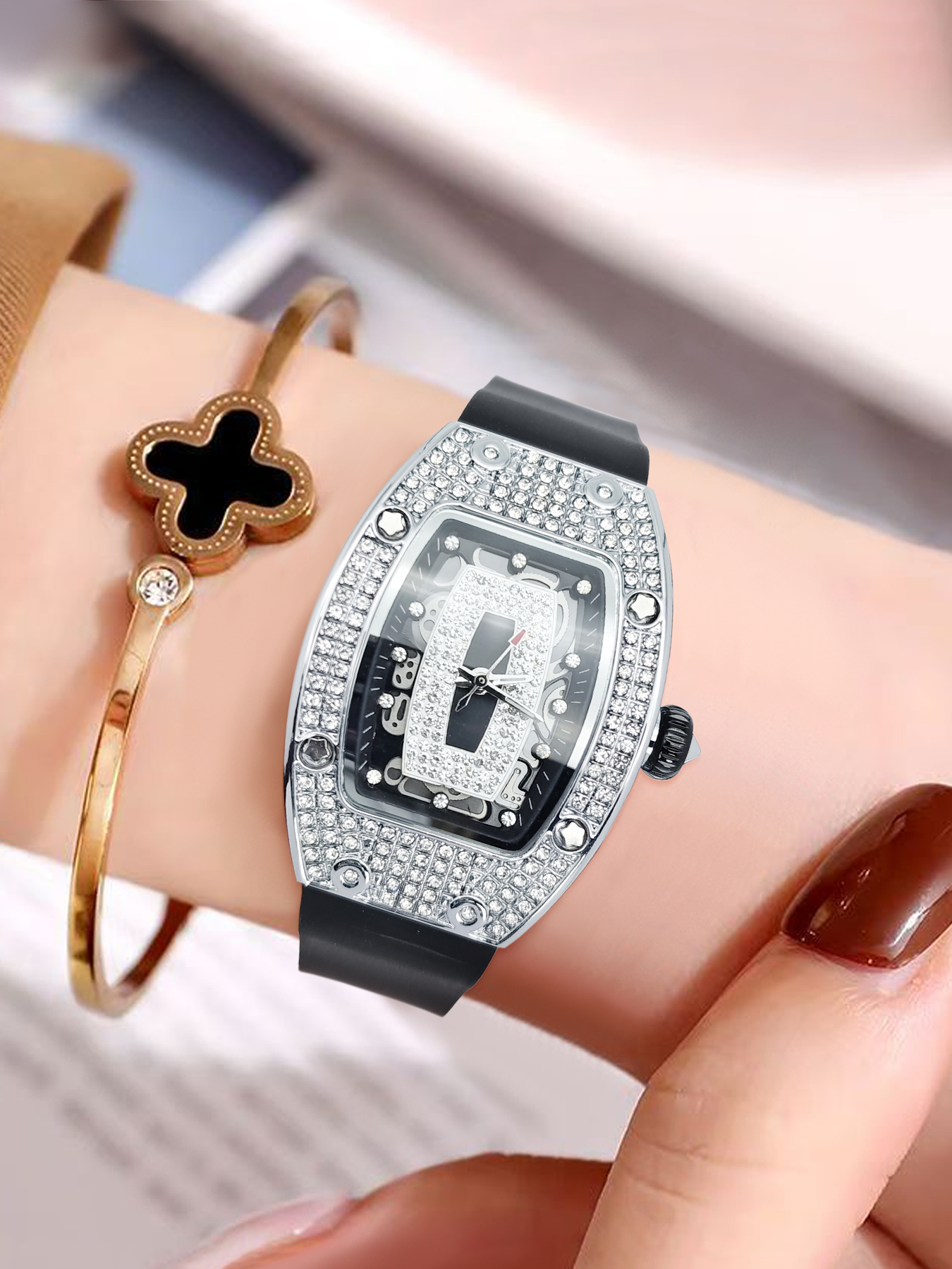 Luxury Watch Value - Trendy Full Diamond Women's Quartz Watch,