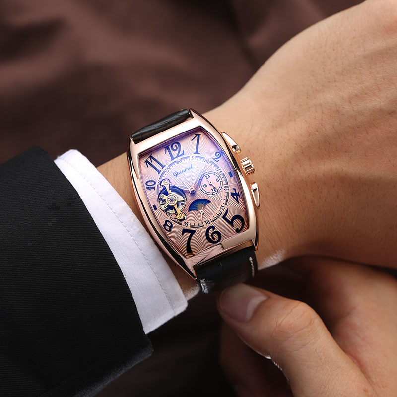 Chronograph Flyback Watch - Men’s* Automatic Mechanical Watch Barrel Shape