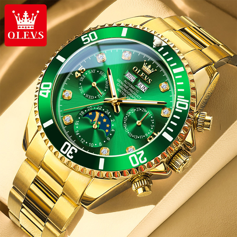 Chronograph Flyback Watch - OLEVS 6729 Original Luxury Automatic Mechanical