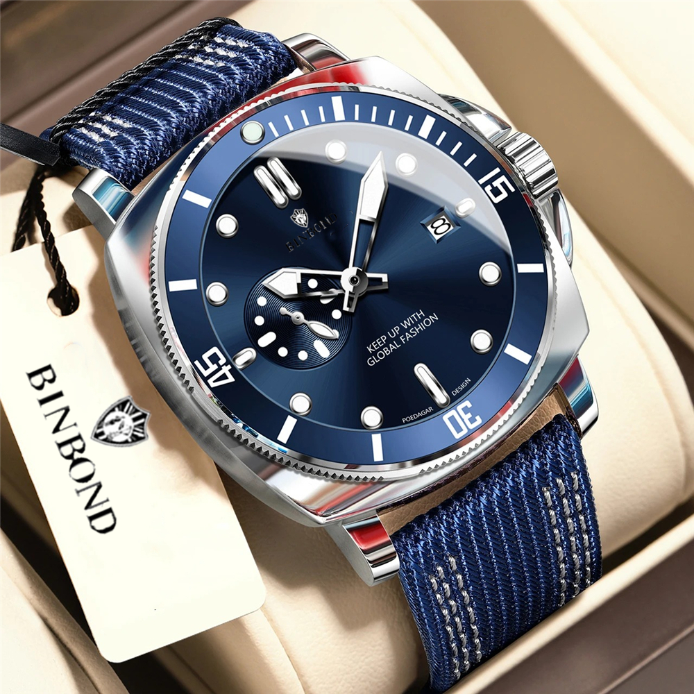 Luxury Watch Exhibition - 44mm New Chornograph Sports Blue Nylon