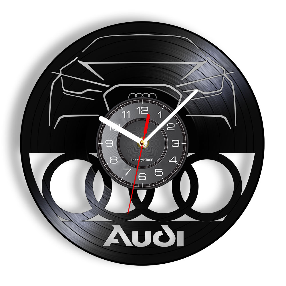 Luxury Watch Wall Clock - Custom Car Lgo Vintage Re-Purposed Record