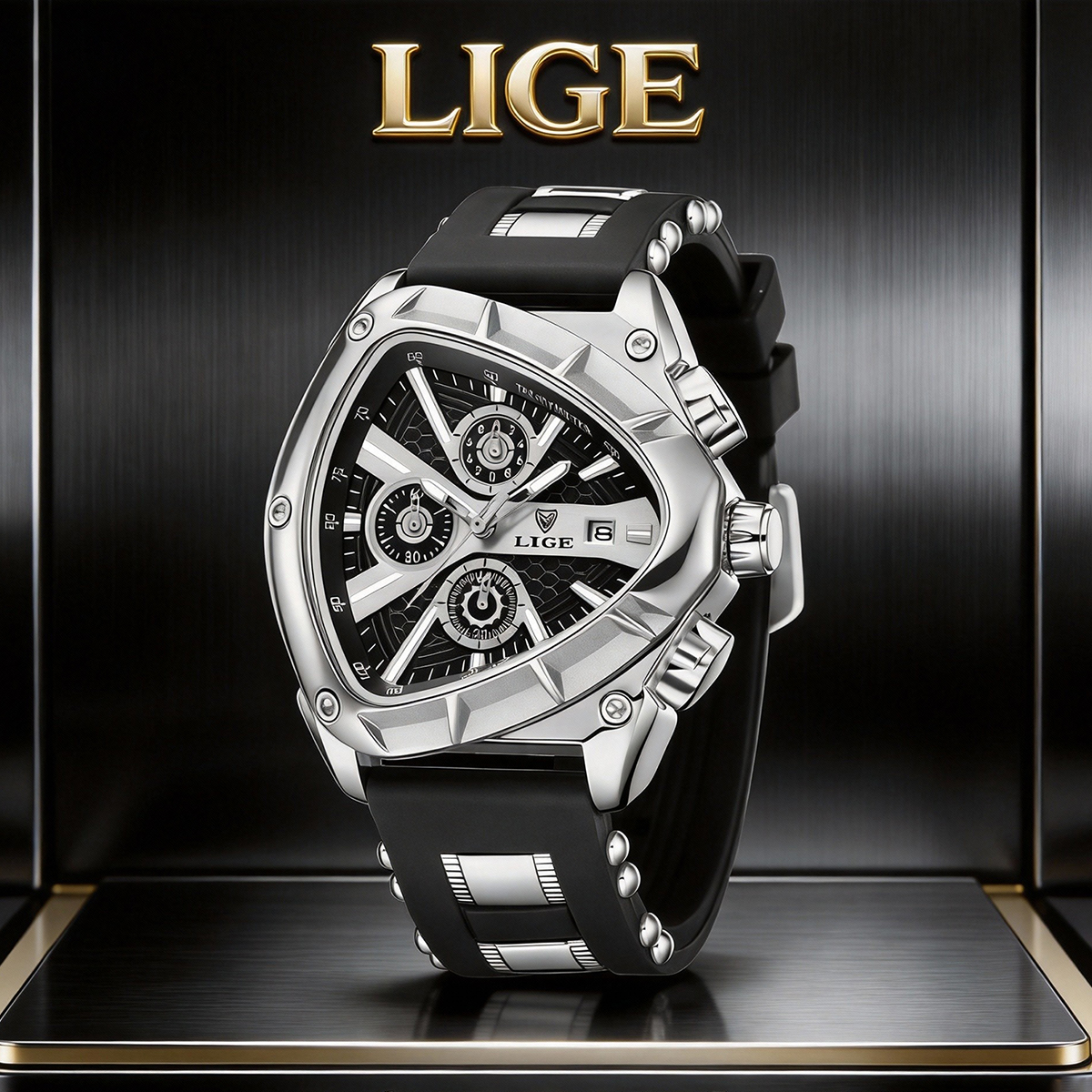 LIGE Fashion Men Watch Triangl - Watch Triangle Luxury reseña y precio