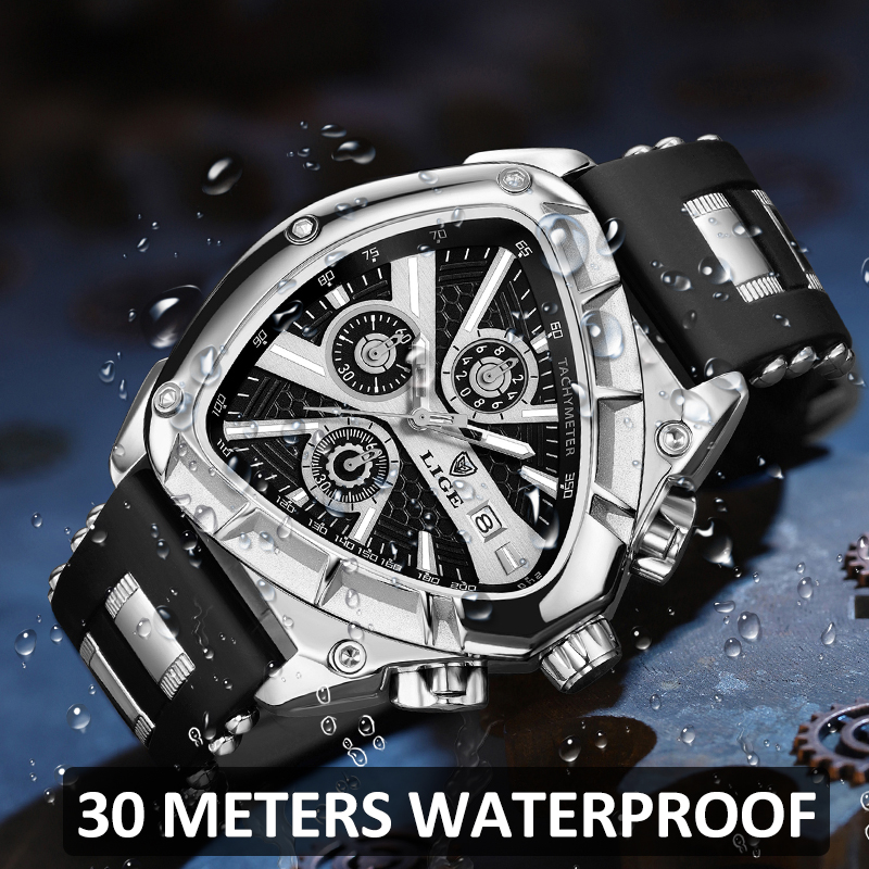 LIGE Fashion Men Watch Triangl - Watch Triangle Luxury reseña y precio
