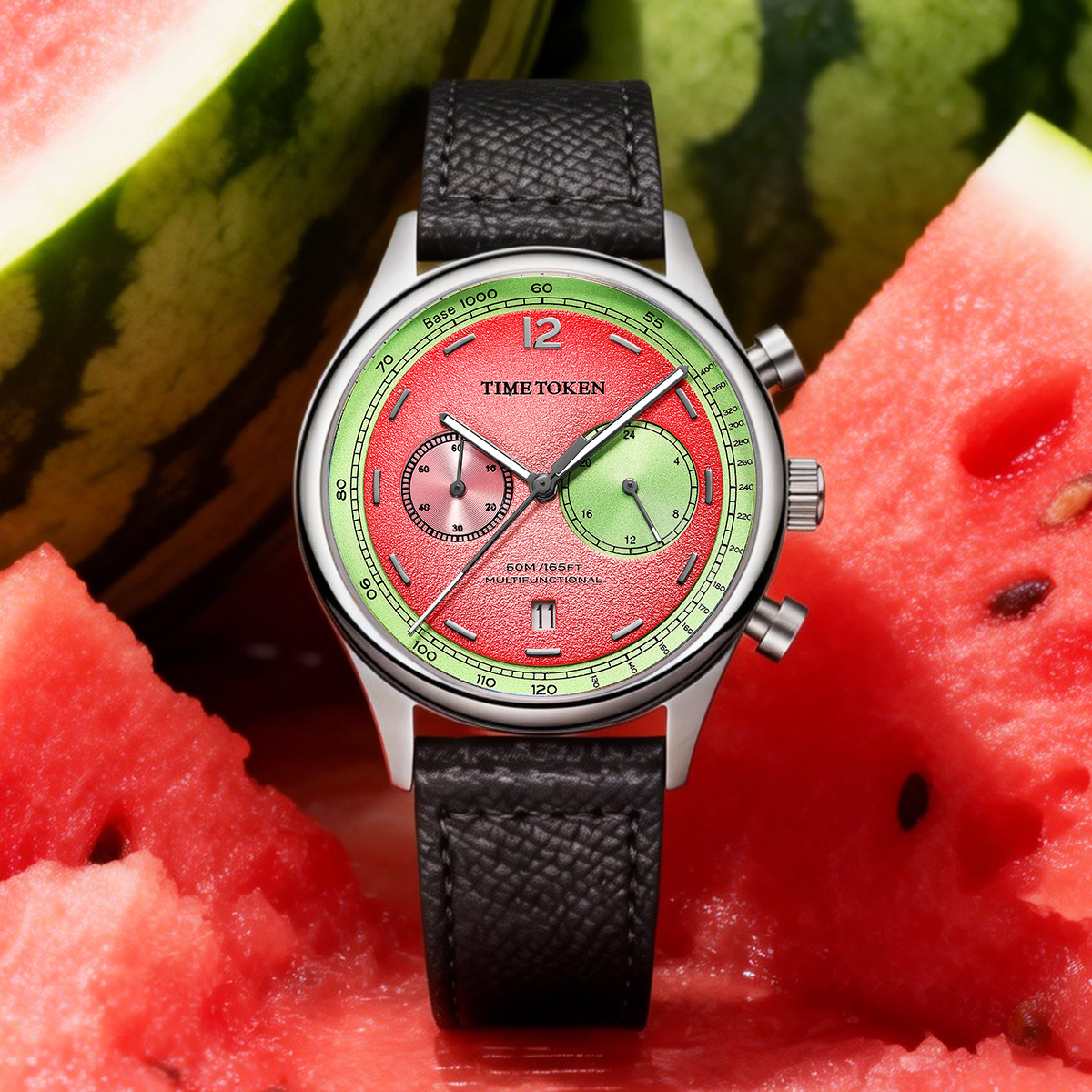 TIME TOKEN Unique Watermelon D - Chronograph Flyback Watch reseña y precio