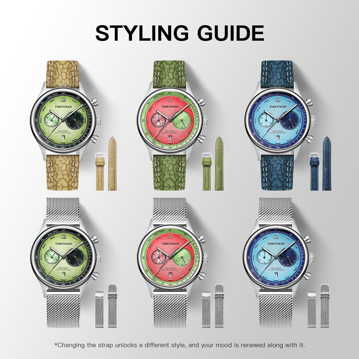 TIME TOKEN Unique Watermelon D - Chronograph Flyback Watch reseña y precio