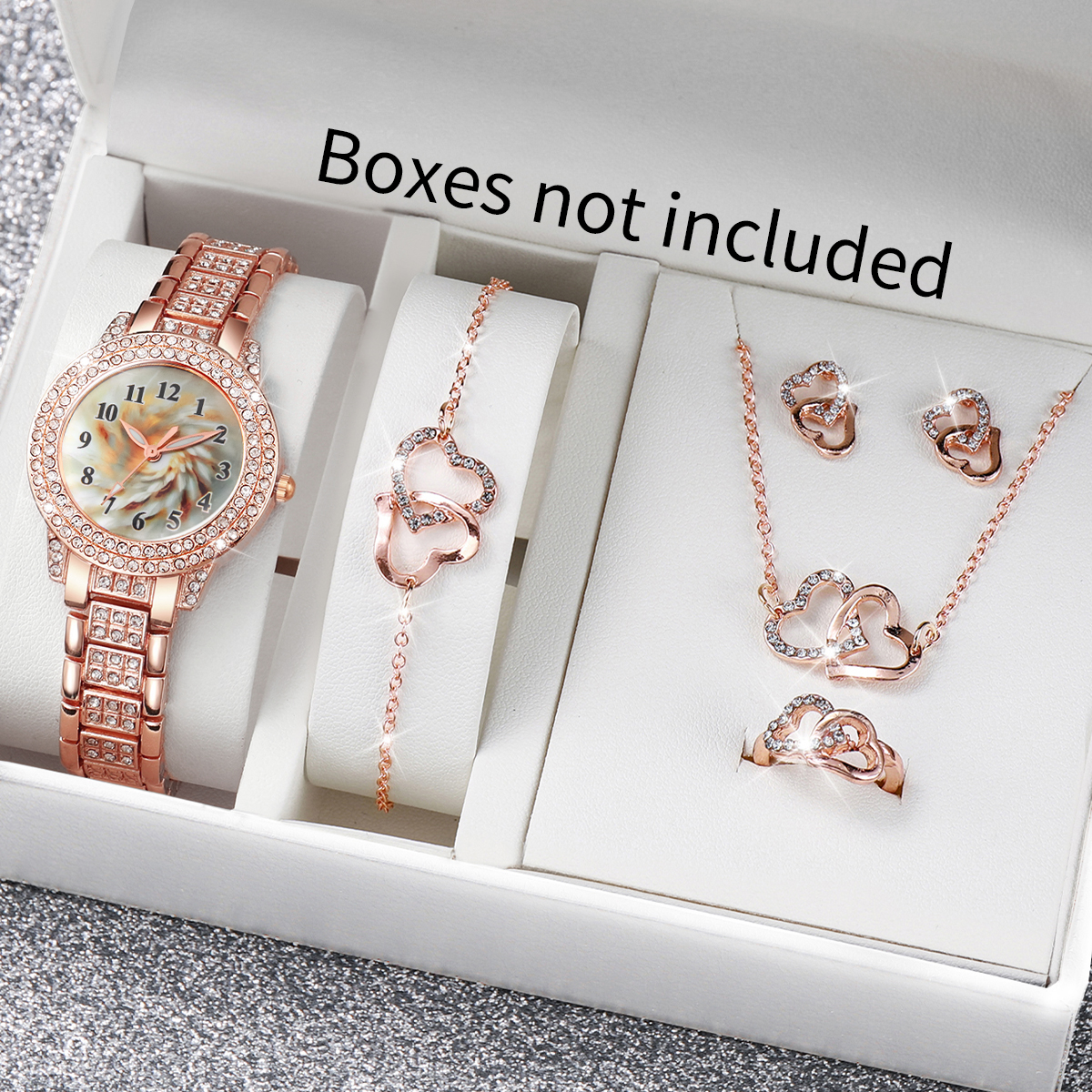 6PCS Luxury Rhinestone Women Q - Luxury Watch Holder reseña y precio