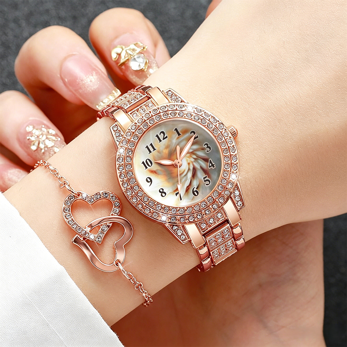 6PCS Luxury Rhinestone Women Q - Luxury Watch Holder reseña y precio