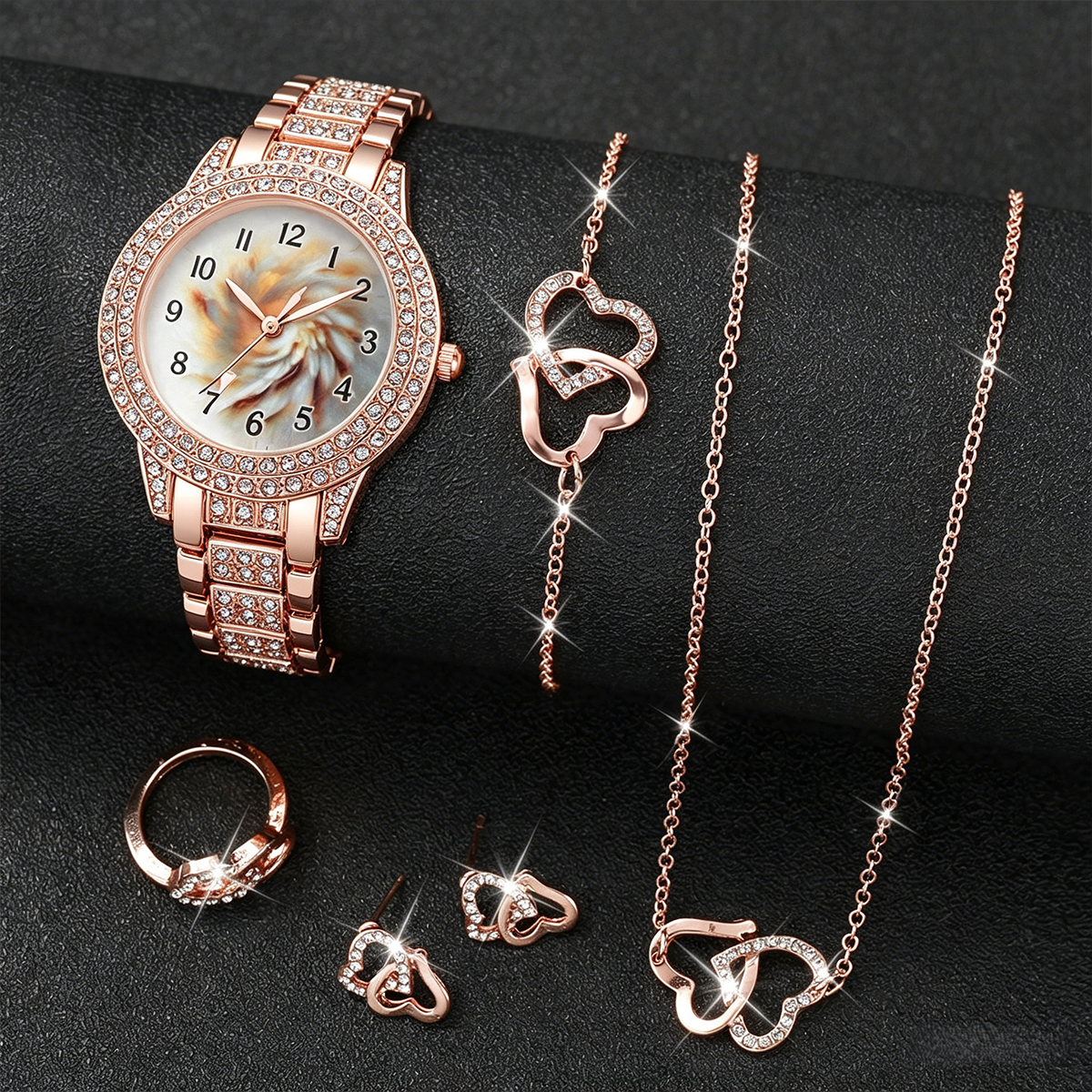 6PCS Luxury Rhinestone Women Q - Luxury Watch Holder reseña y precio