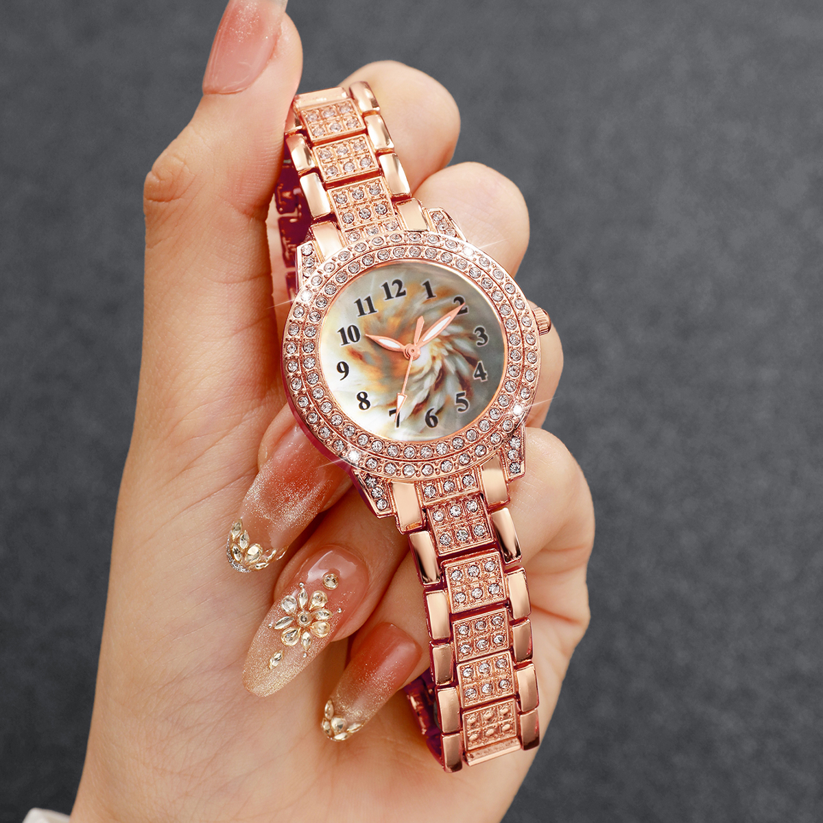 6PCS Luxury Rhinestone Women Q - Luxury Watch Holder reseña y precio