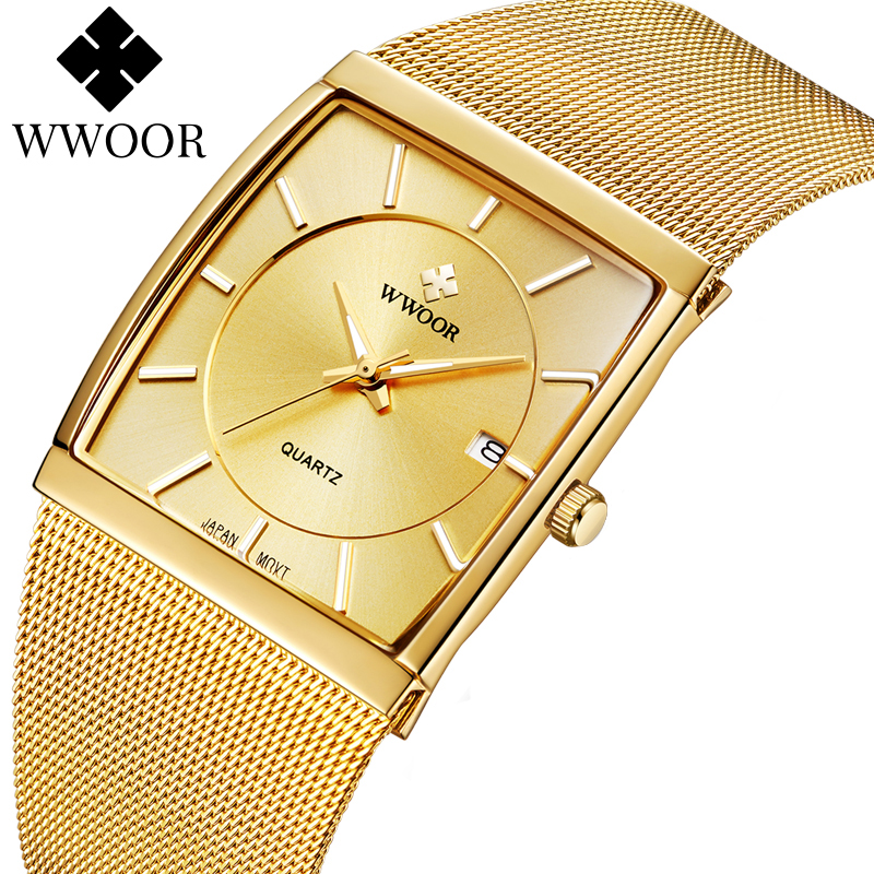 Wwoor Brand Luxury Gold Men Sq - Luxury Watch Japan Brand reseña y precio
