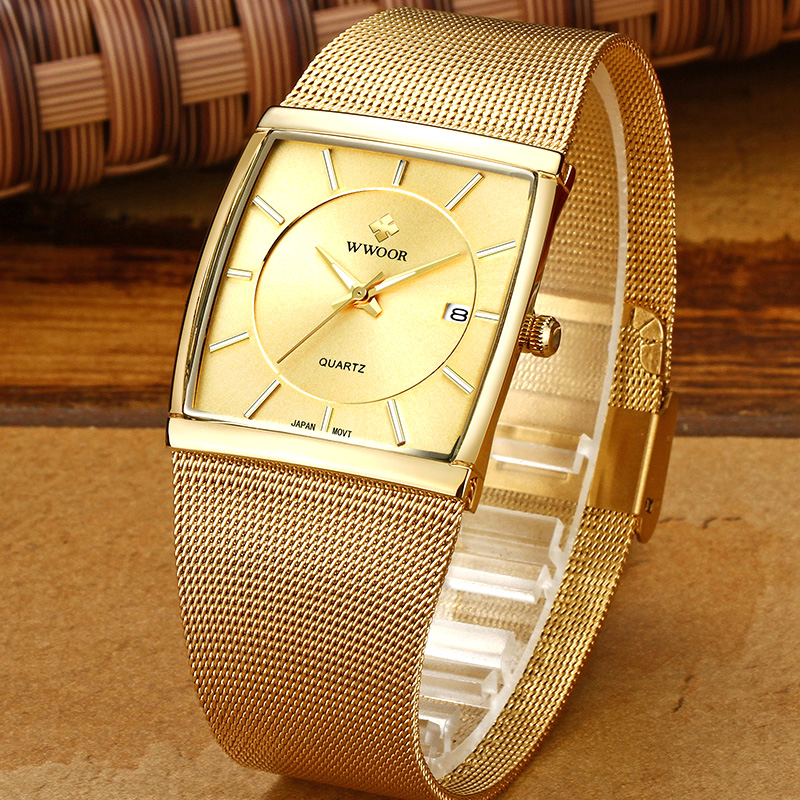 Wwoor Brand Luxury Gold Men Sq - Luxury Watch Japan Brand reseña y precio