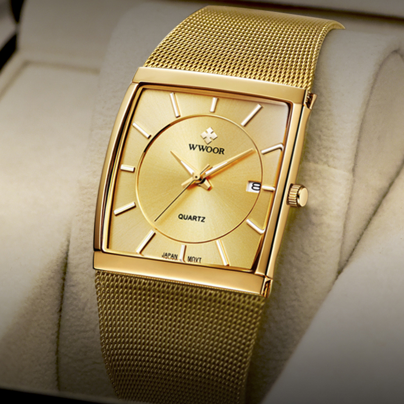 Wwoor Brand Luxury Gold Men Sq - Luxury Watch Japan Brand reseña y precio