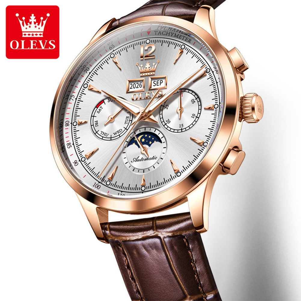 OLEVS 7128 Moon Phase Man Watc - Chronograph Flyback Watch reseña y precio