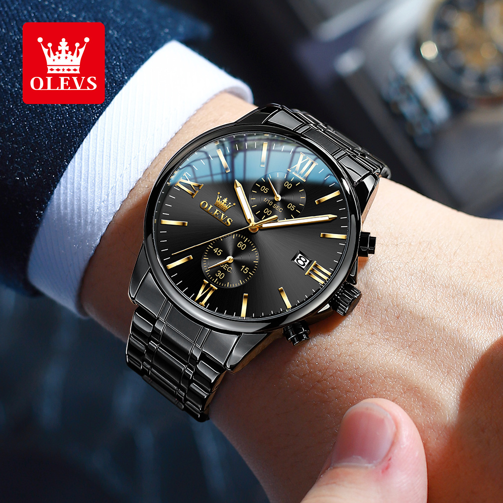 OLEVS 2886 Classic Black Quart - Luxury Watch Exhibition reseña y precio