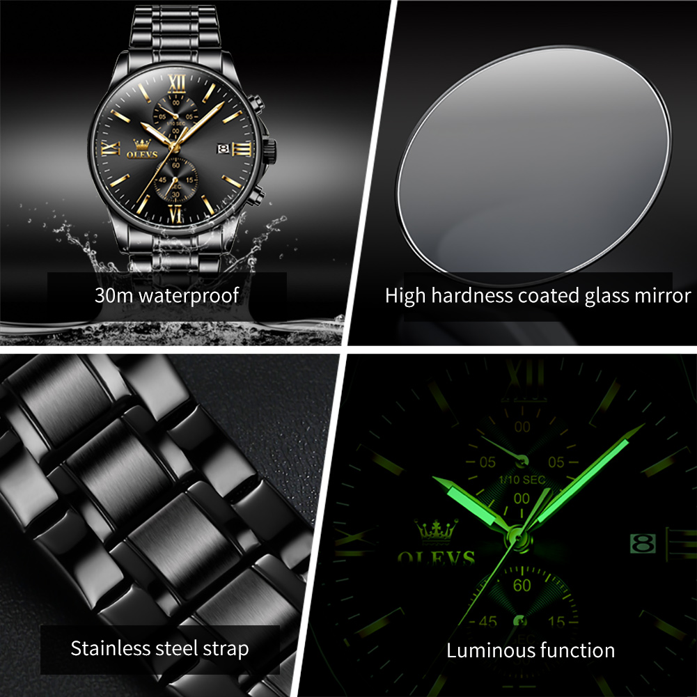 OLEVS 2886 Classic Black Quart - Luxury Watch Exhibition reseña y precio