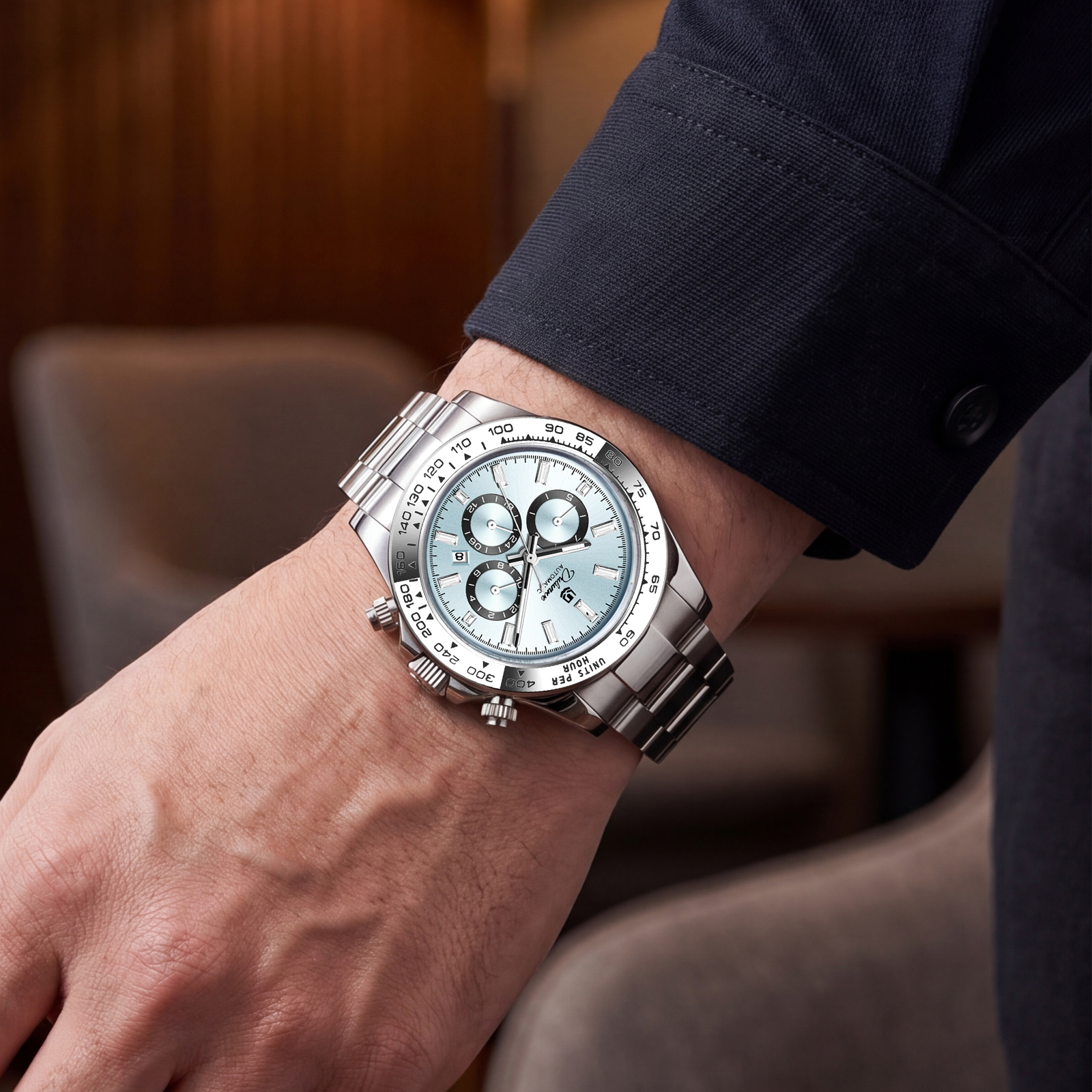 Dulunwe Men's Automatic Mechan - Chronograph Flyback Watch reseña y precio