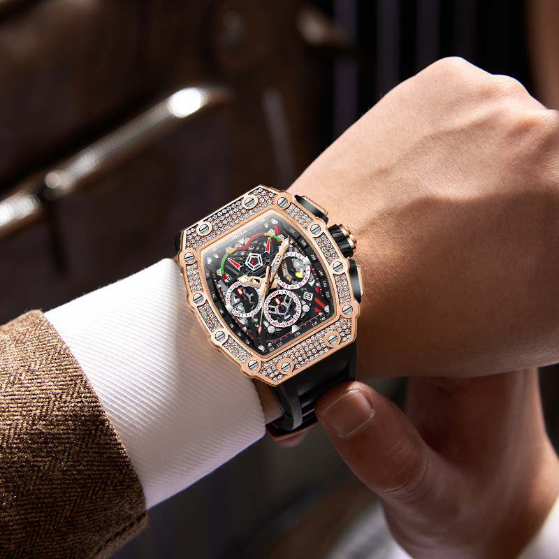 ONOLA 6827D Luxury Wine Barrel - Chronograph Flyback Watch reseña y precio