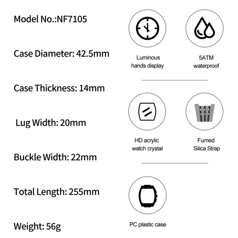 NAVIFORCE Man's Watch 5ATM Wat - Luxury Watch Box reseña y precio