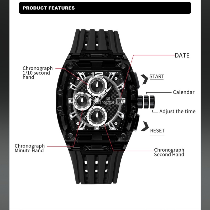 NAVIFORCE Man's Watch 5ATM Wat - Luxury Watch Box reseña y precio
