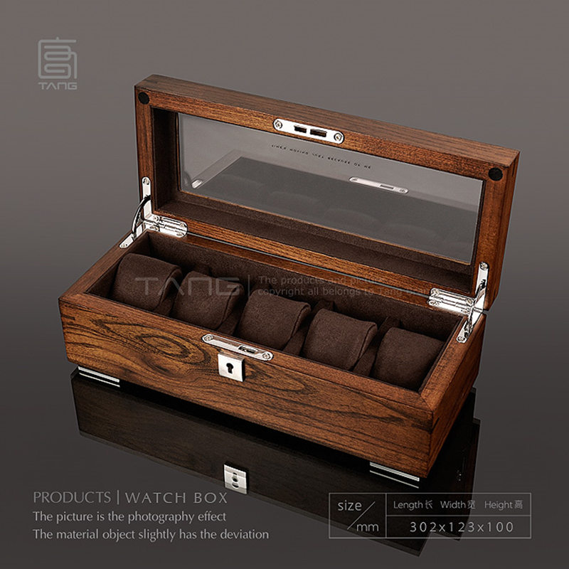 5 Slots Solid Wood Watch Box O - Luxury Watch Holder For Men reseña y precio
