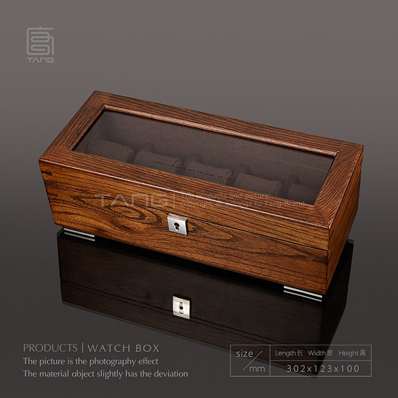 5 Slots Solid Wood Watch Box O - Luxury Watch Holder For Men reseña y precio