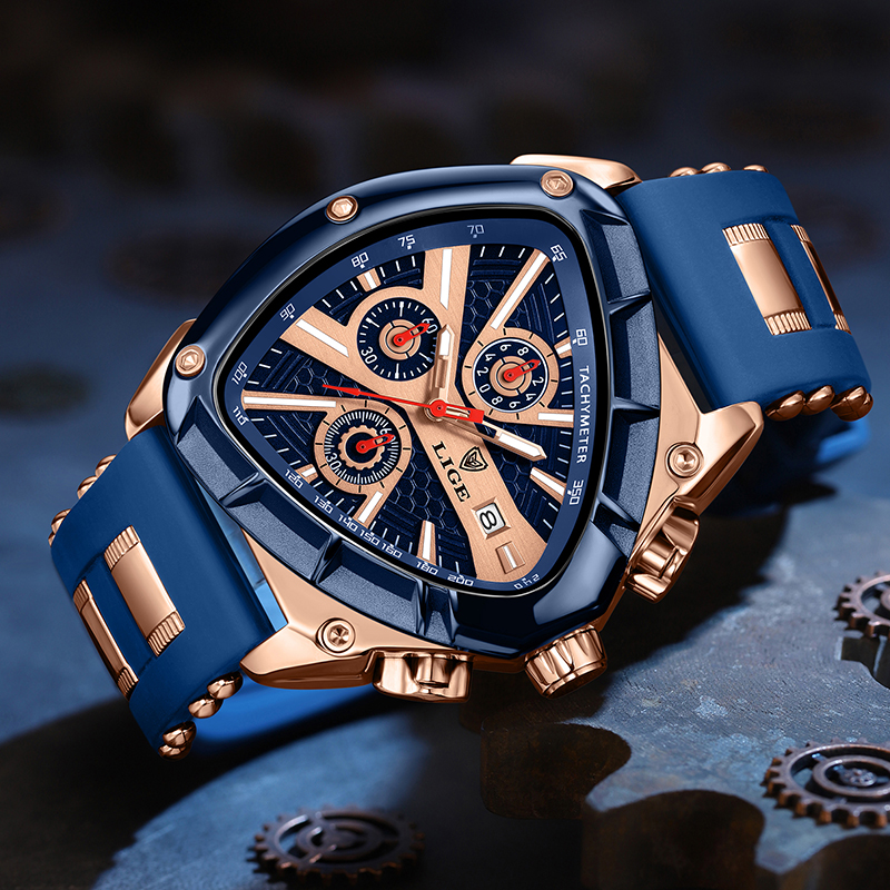LIGE Fashion Men Watch Triangl - Watch Triangle Luxury reseña y precio