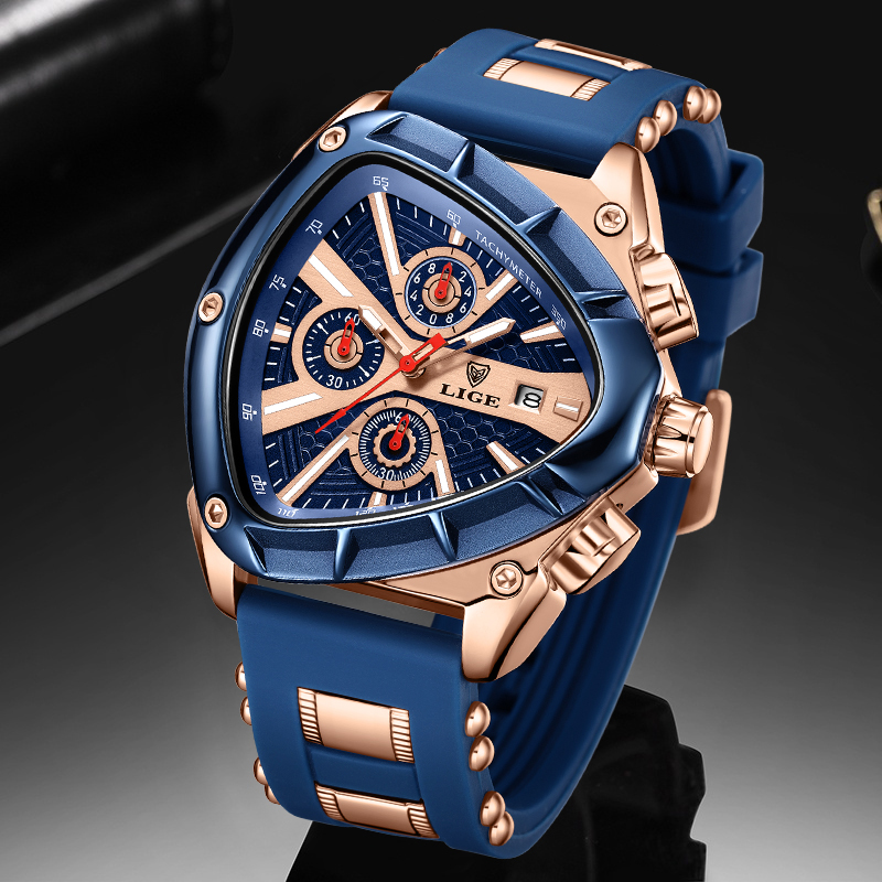 LIGE Fashion Men Watch Triangl - Watch Triangle Luxury reseña y precio