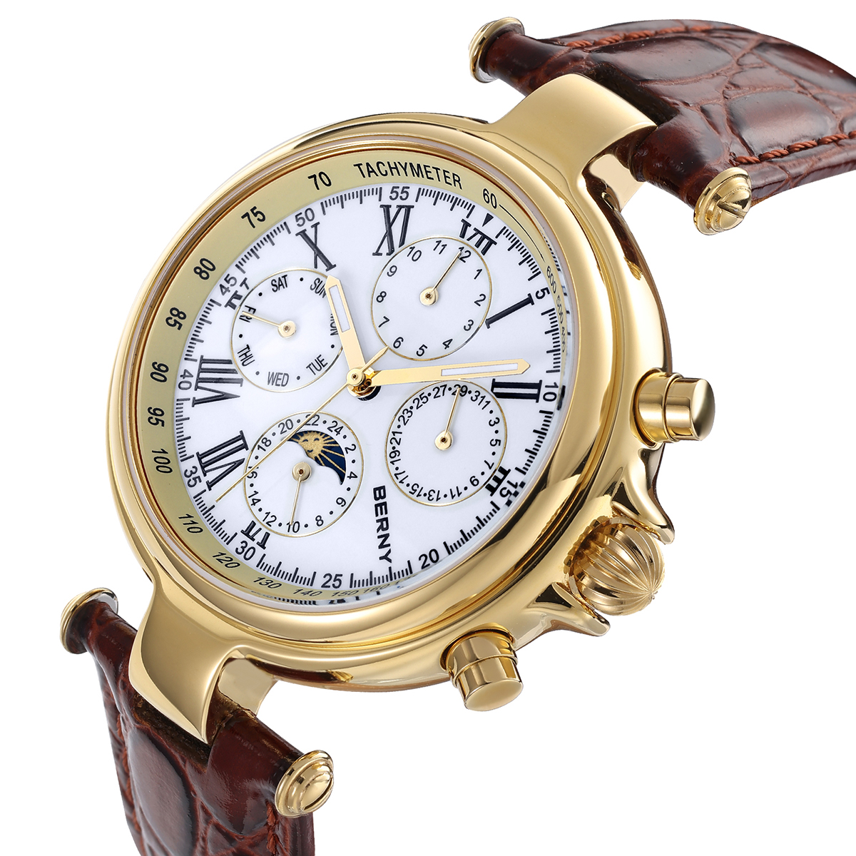 BERNY Retro Automatic Men's Wa - Chronograph Flyback Watch reseña y precio