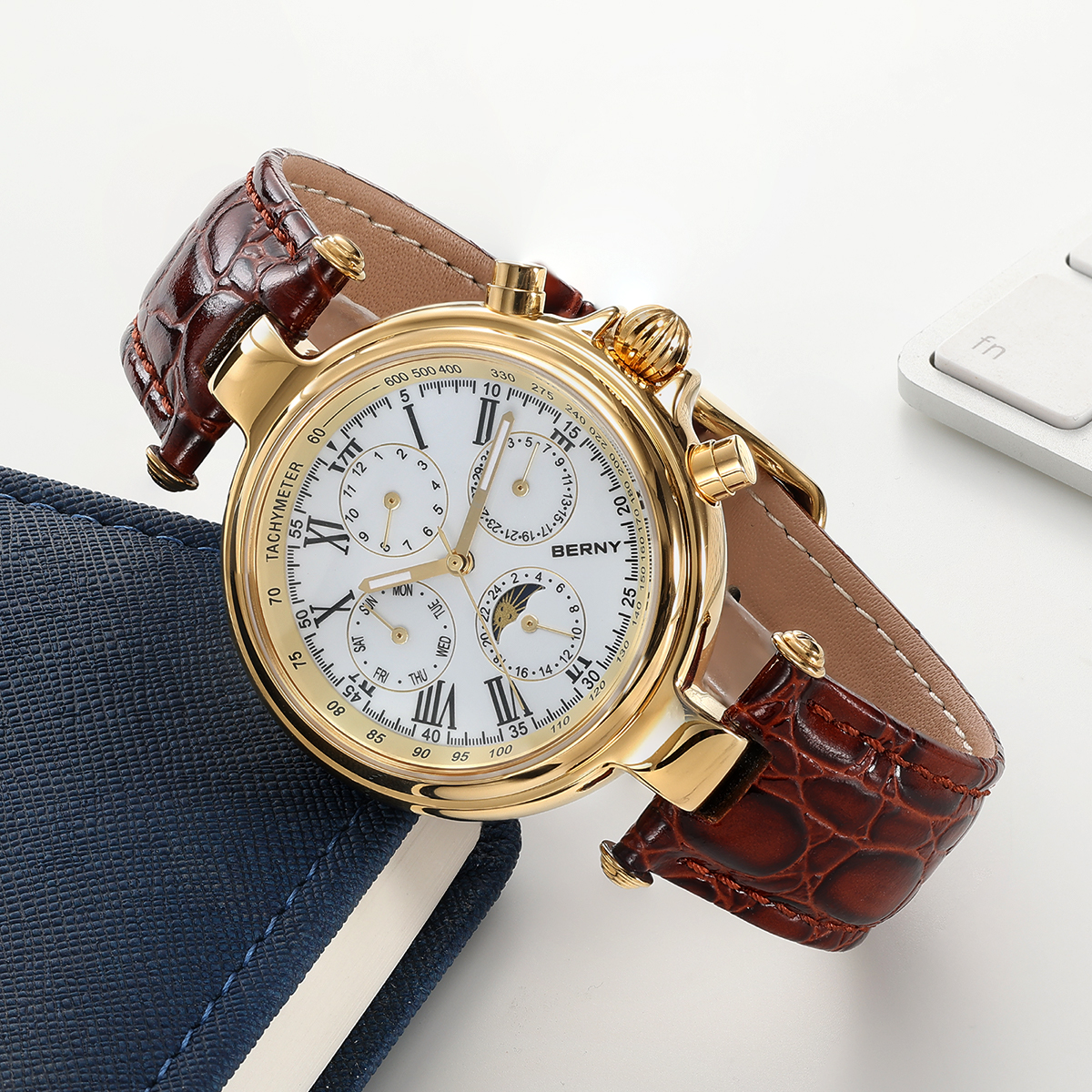 BERNY Retro Automatic Men's Wa - Chronograph Flyback Watch reseña y precio