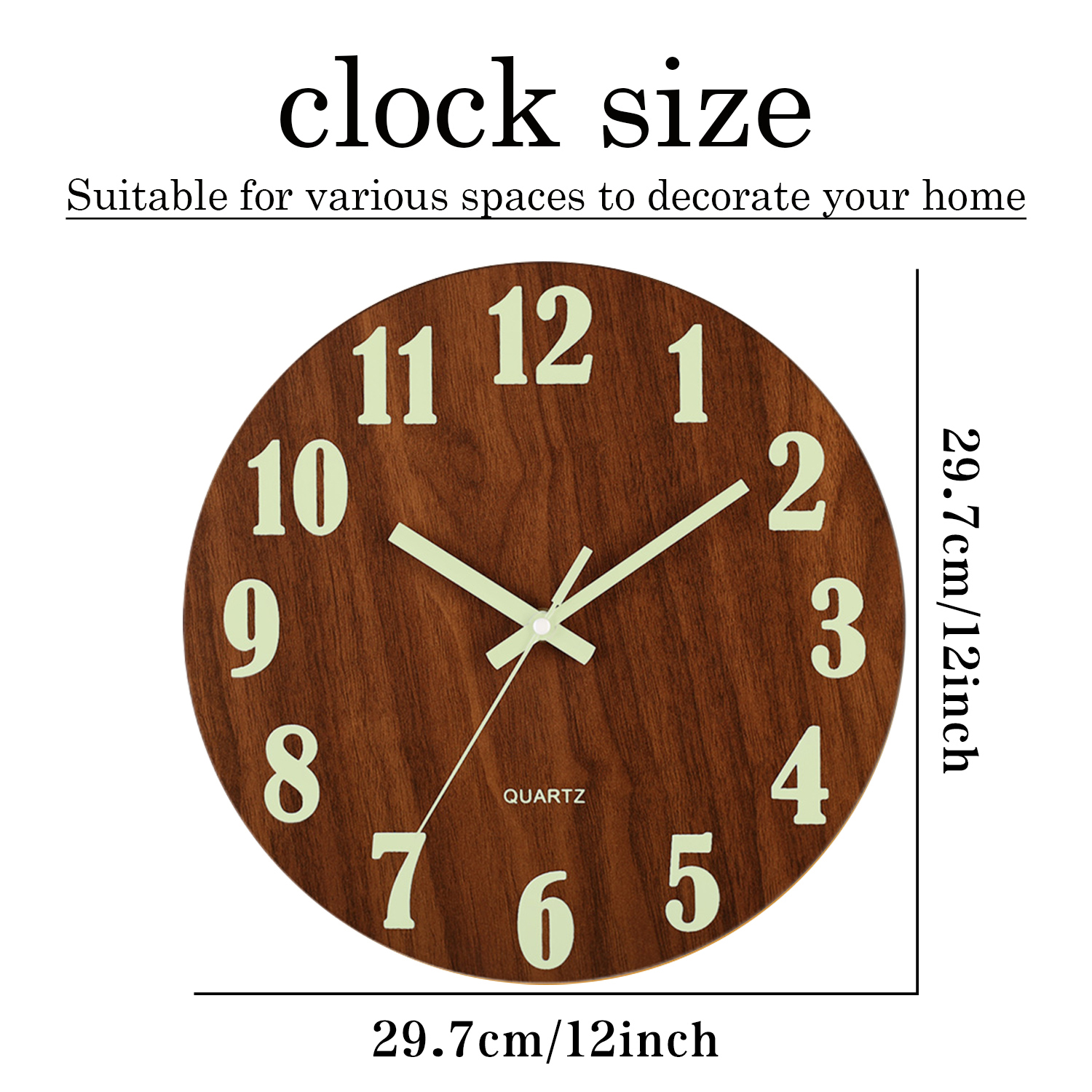 12 Inch Luminous Wall Clock Wo - Luxury Watch Wall Clock reseña y precio
