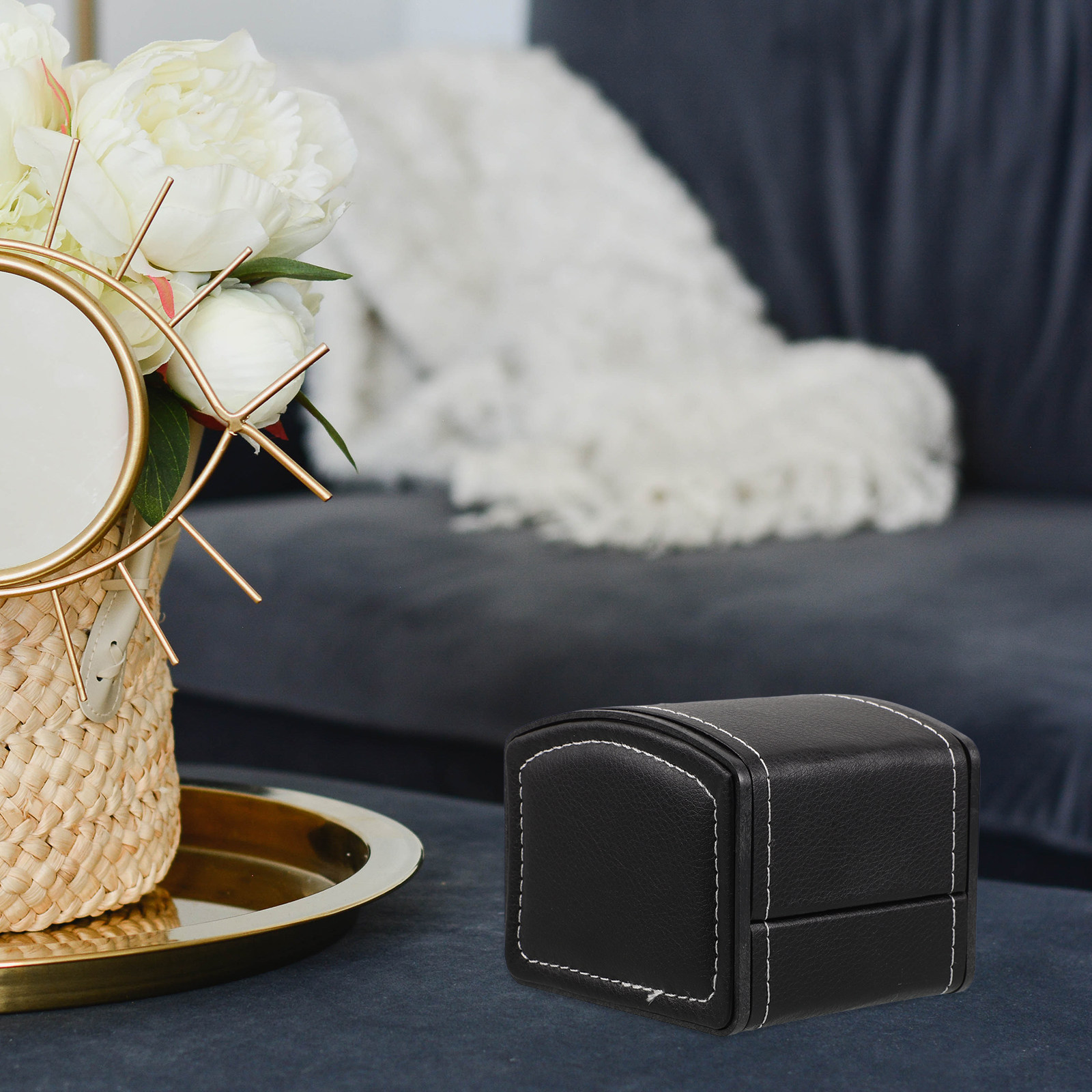 2Pcs Black PU Watch Organizer  - Luxury Watch Holder For Men reseña y precio