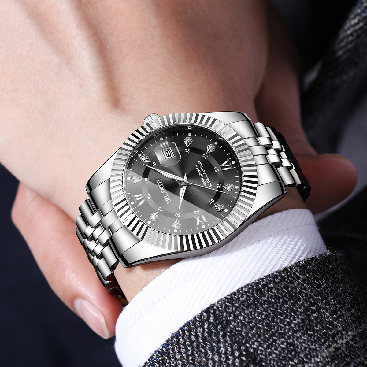 Fashion Rhinestone Men Busines - Luxury Watch Holder reseña y precio