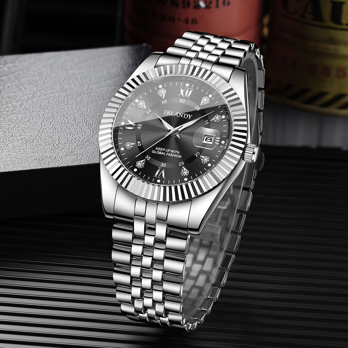 Fashion Rhinestone Men Busines - Luxury Watch Holder reseña y precio