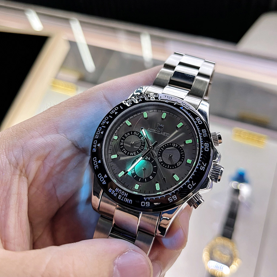 Men Brand Mechanical Watch Wat - Chronograph Flyback Watch reseña y precio