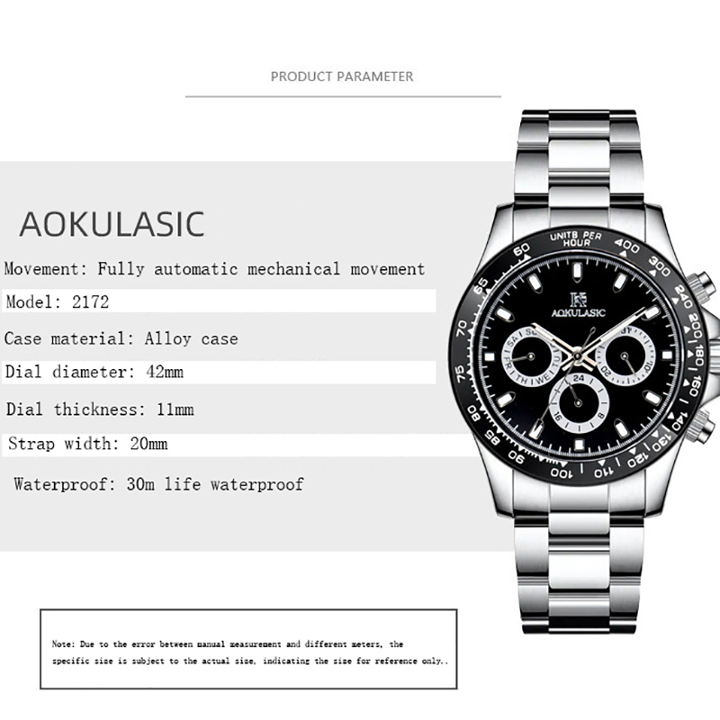 Men Brand Mechanical Watch Wat - Chronograph Flyback Watch reseña y precio