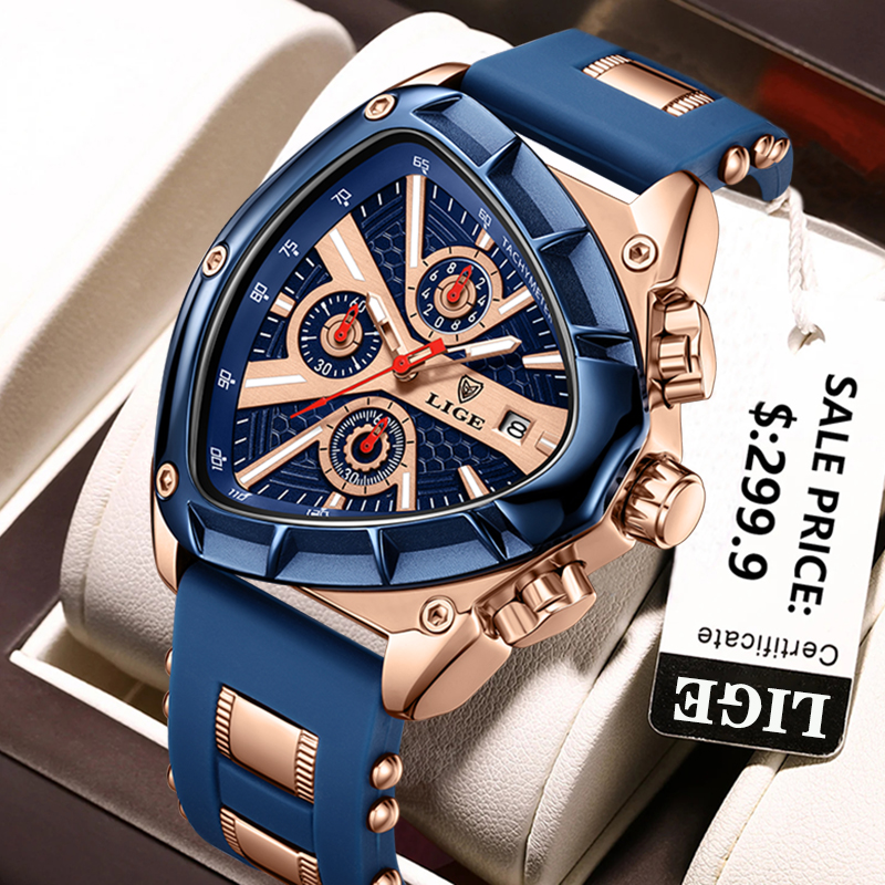 LIGE Luxury Fashion Quartz Man - Watch Triangle Luxury reseña y precio