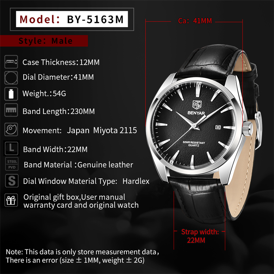 Benyar 5163 Top Brand Luxury M - Luxury Watch Exhibition reseña y precio