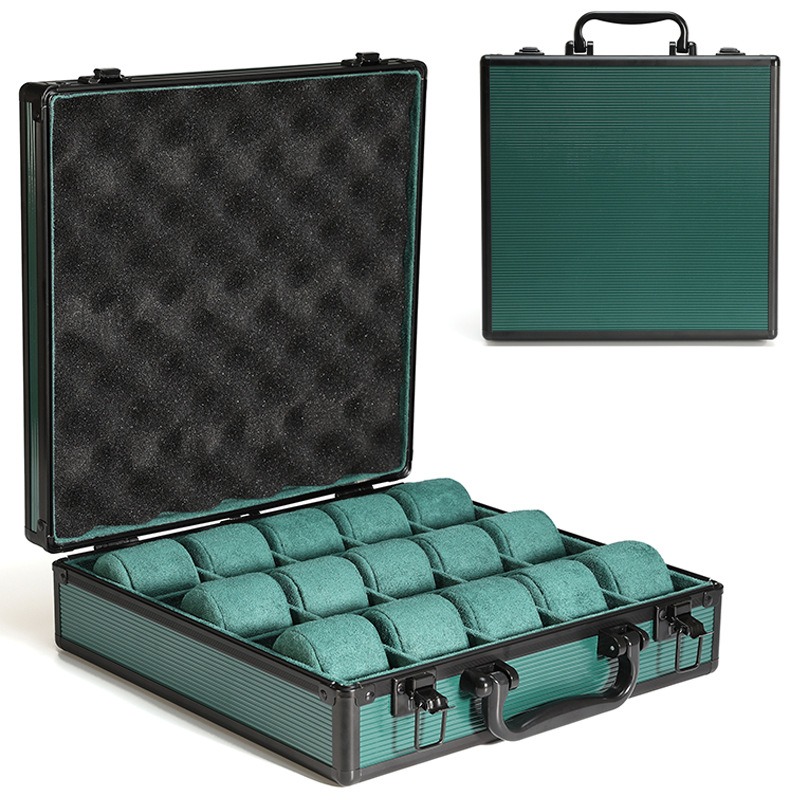 Aluminum Green Watch Box Mens  - Luxury Watch Holder For Men reseña y precio