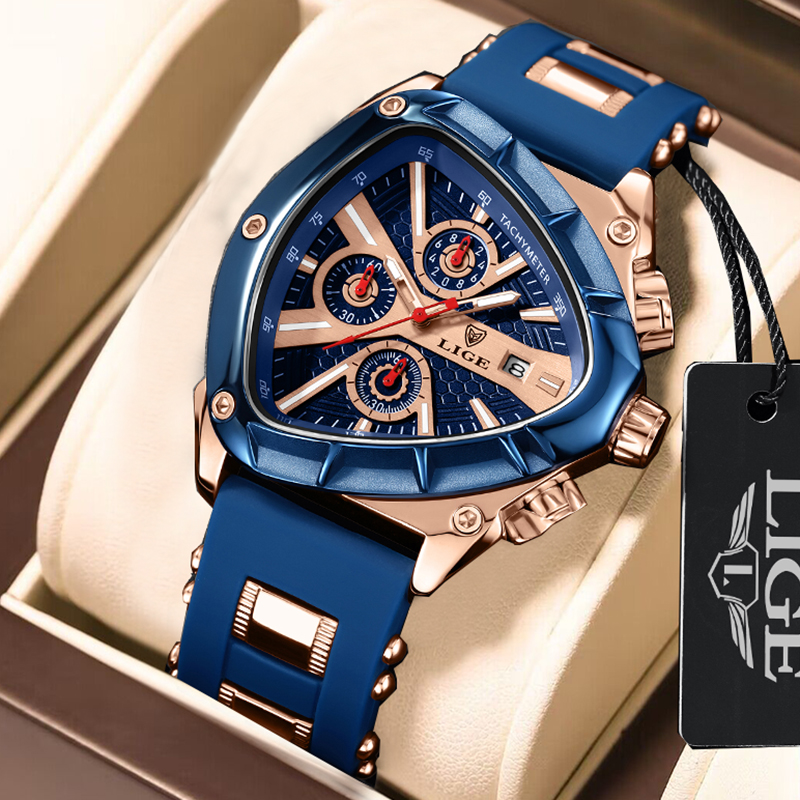LIGE Watch Men Luxury Brand Bu - Watch Triangle Luxury reseña y precio