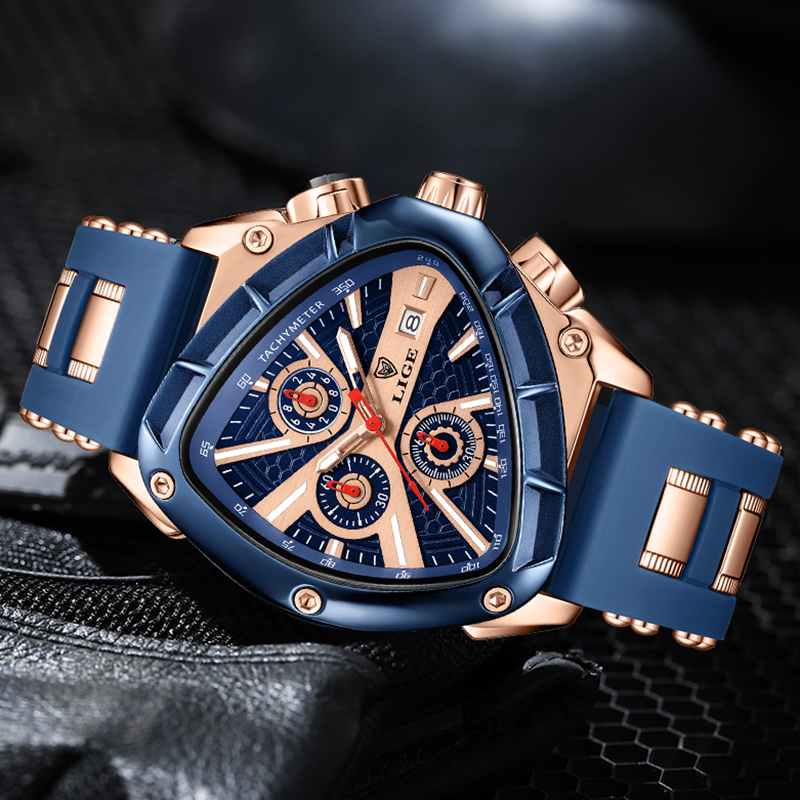 LIGE Watch Men Luxury Brand Bu - Watch Triangle Luxury reseña y precio