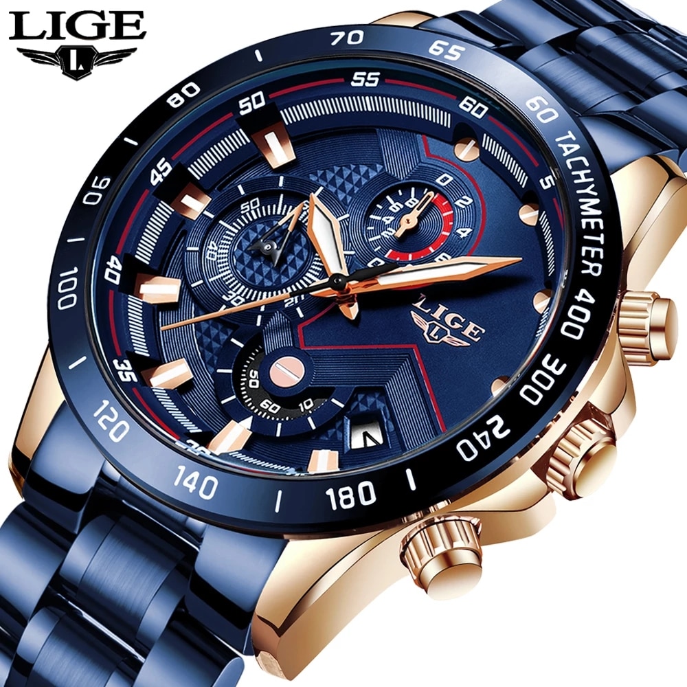 LIGE New Fashion Watches Men S - Luxury Watch Exhibition reseña y precio