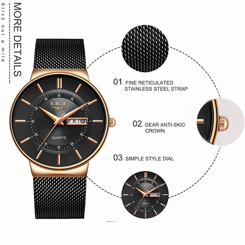 LIGE Women Watches Luxury Bran - Luxury Watch Exhibition reseña y precio