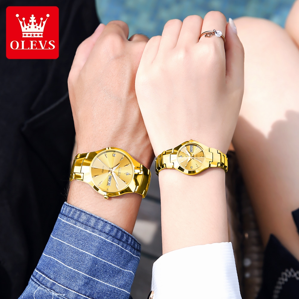 OLEVS TOP Brand Gold Watches f - Luxury Watch Exhibition reseña y precio