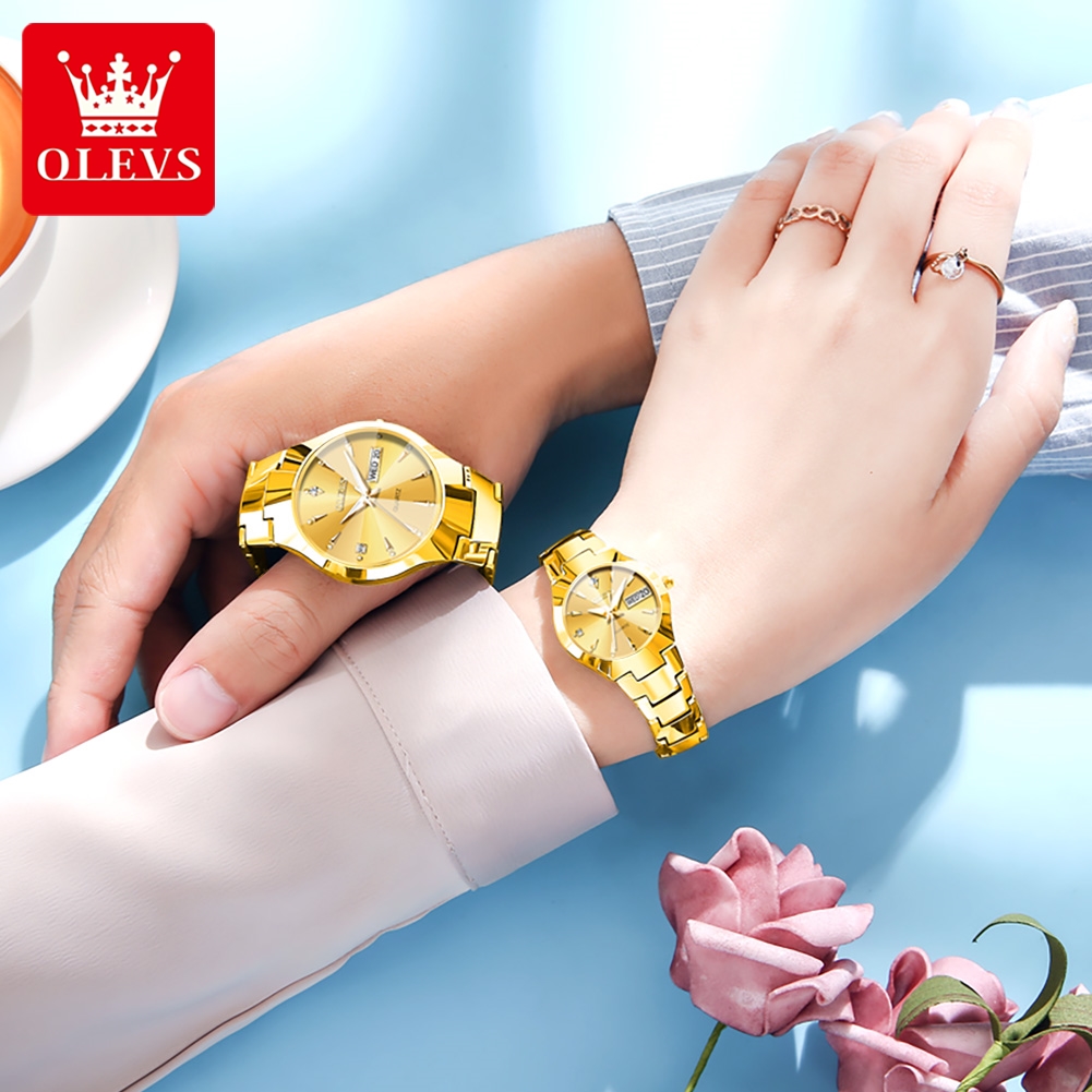 OLEVS TOP Brand Gold Watches f - Luxury Watch Exhibition reseña y precio