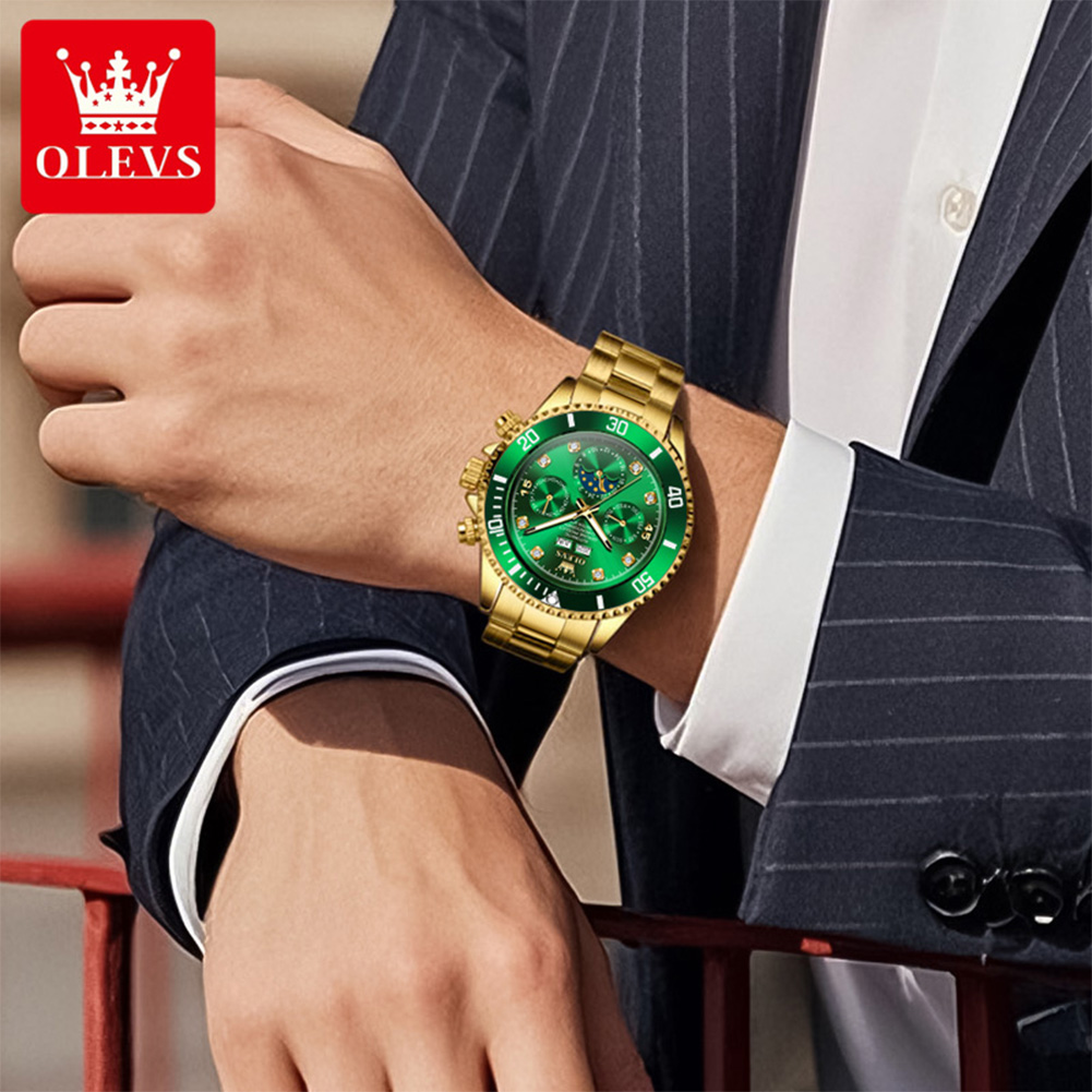 OLEVS 6729 Original Luxury Aut - Chronograph Flyback Watch reseña y precio