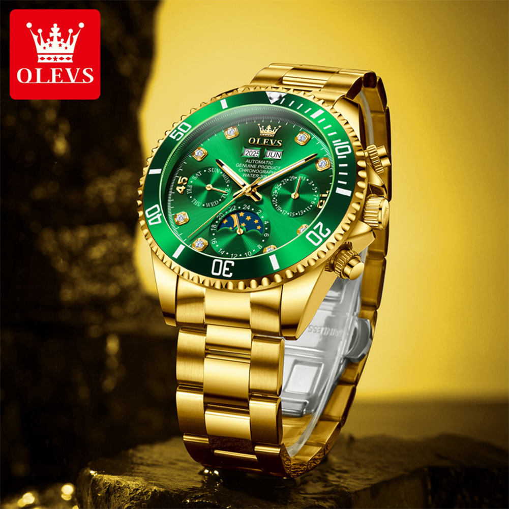OLEVS 6729 Original Luxury Aut - Chronograph Flyback Watch reseña y precio