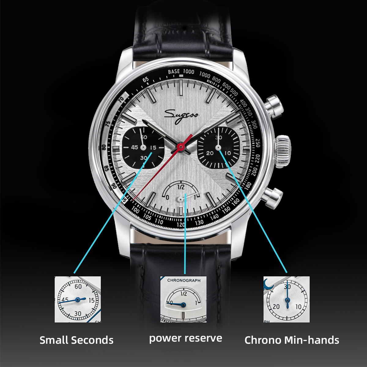 Sugess Pilot Watch Men ST1906  - Chronograph Flyback Watch reseña y precio