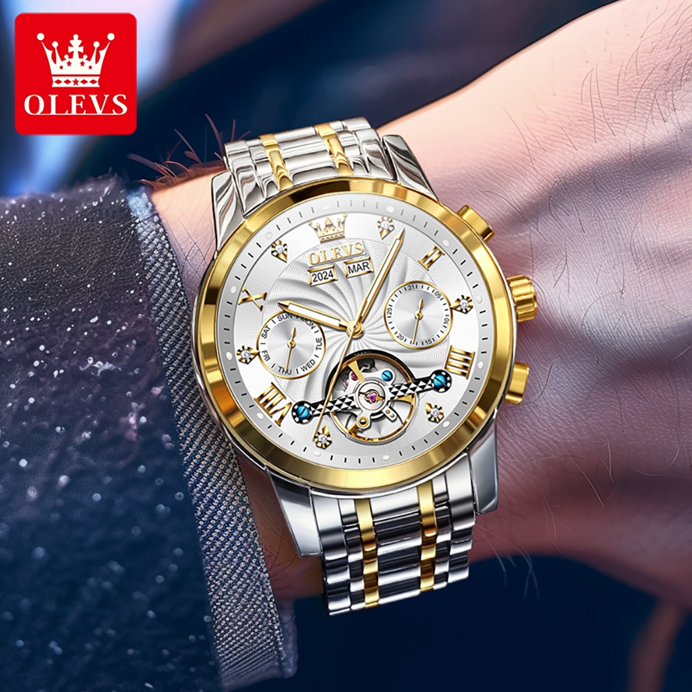 OLEVS 7088 Original Luxury Bra - Chronograph Flyback Watch reseña y precio