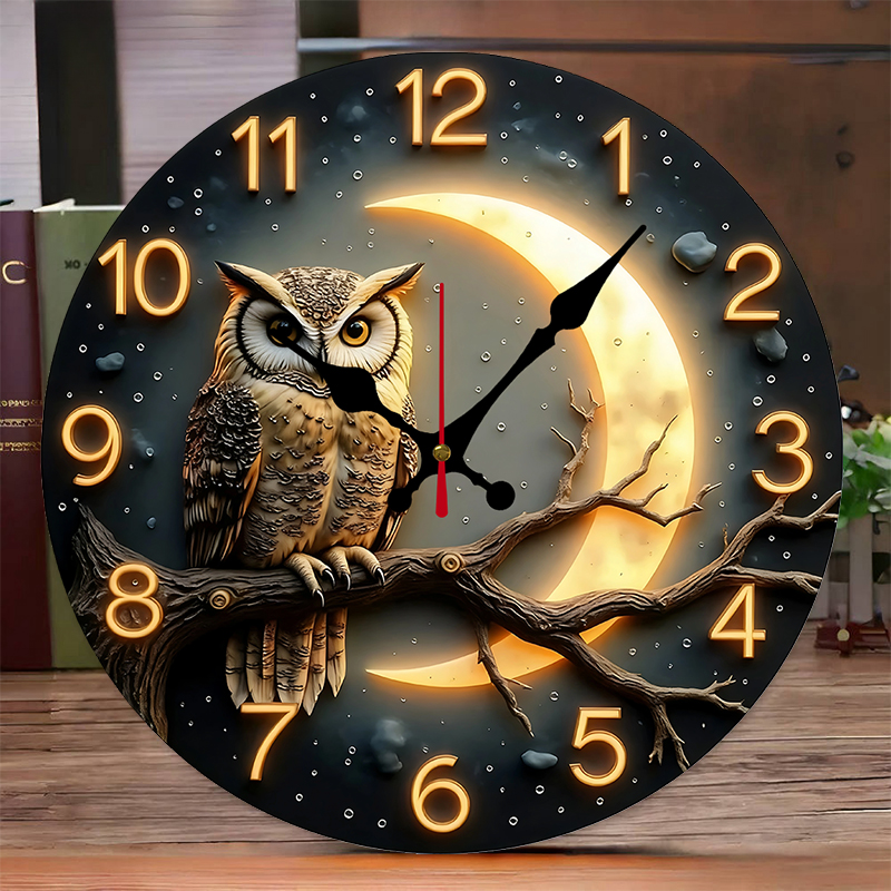 Moonlight Night Wooden Round S - Luxury Watch Wall Clock reseña y precio