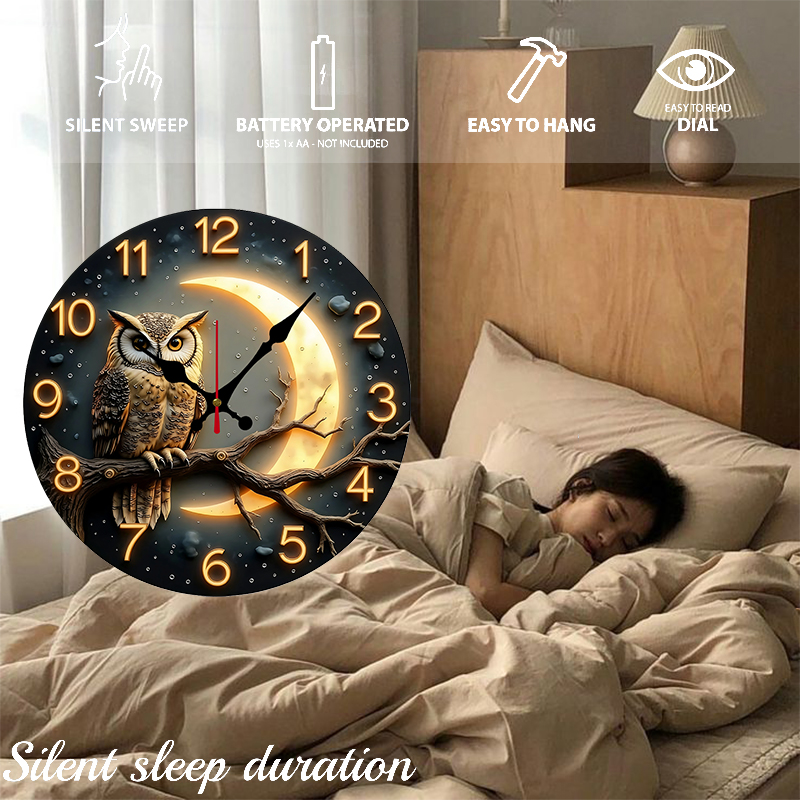 Moonlight Night Wooden Round S - Luxury Watch Wall Clock reseña y precio